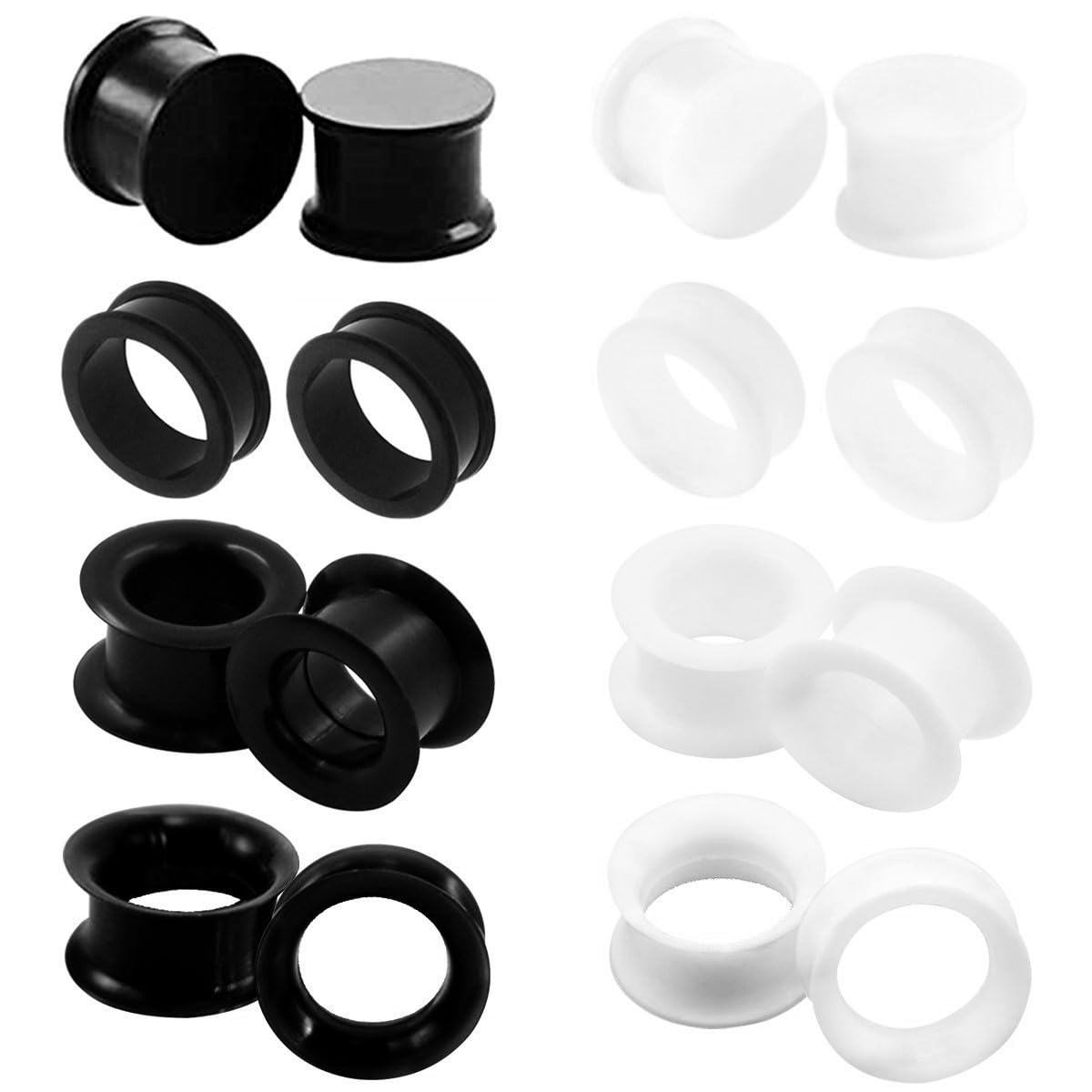 Body Jewelry Types - 2/16 pz bianco nero flessibile tappo