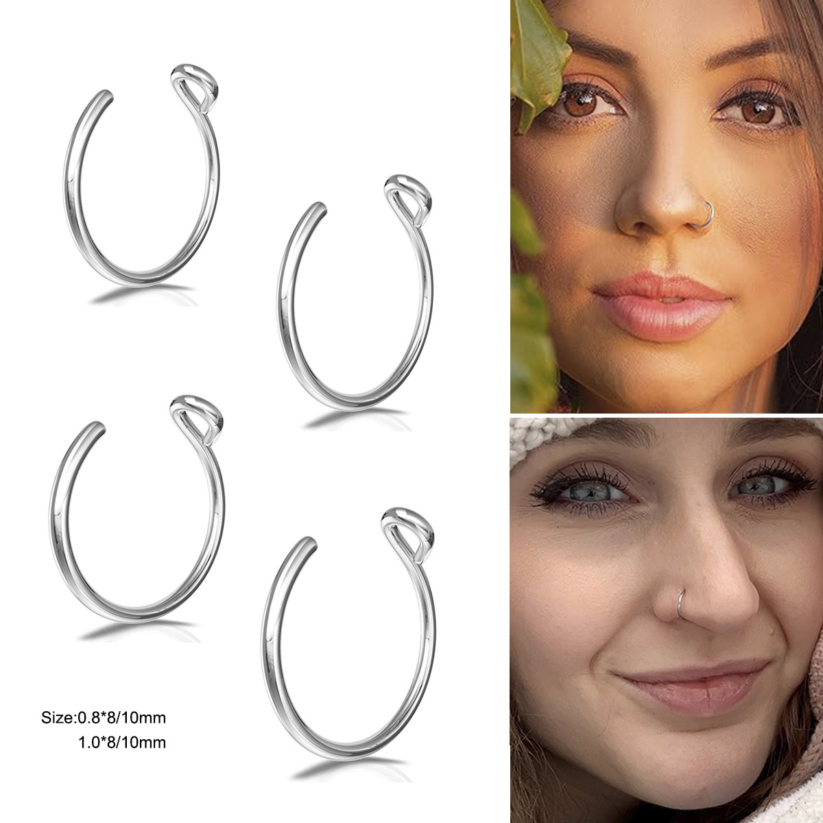 Body Jewelry Types - 2 Pezzi Anello da Naso in