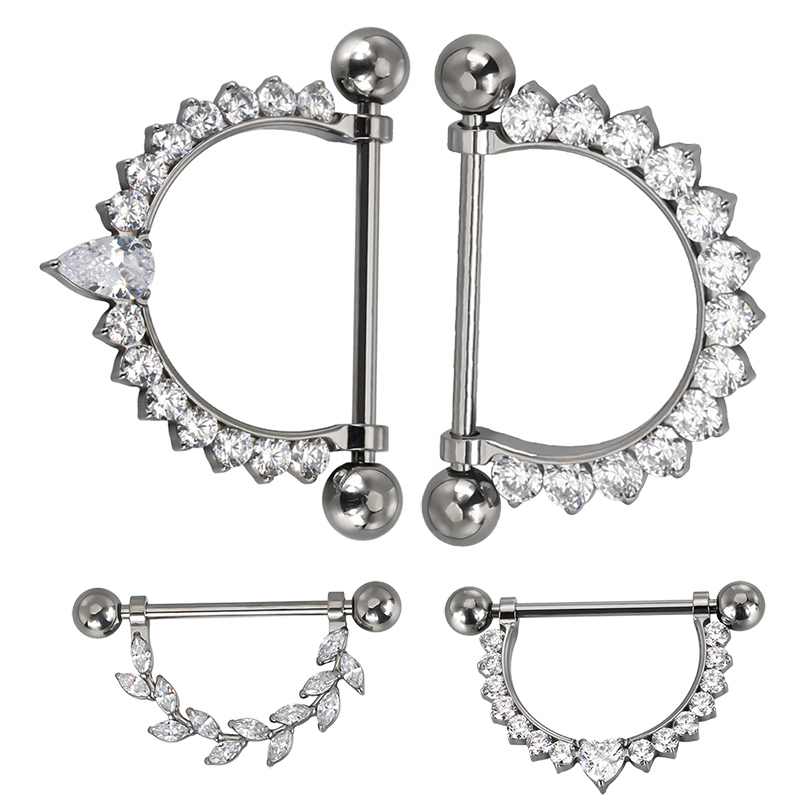 Body Jewelry Types - ASTM F136 Titanio PIERC CZ Pavimentato