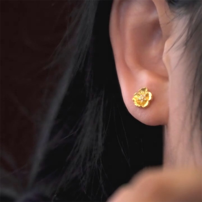 Cluster Stud Ear - Orecchini a Perno Retrò con Fiori