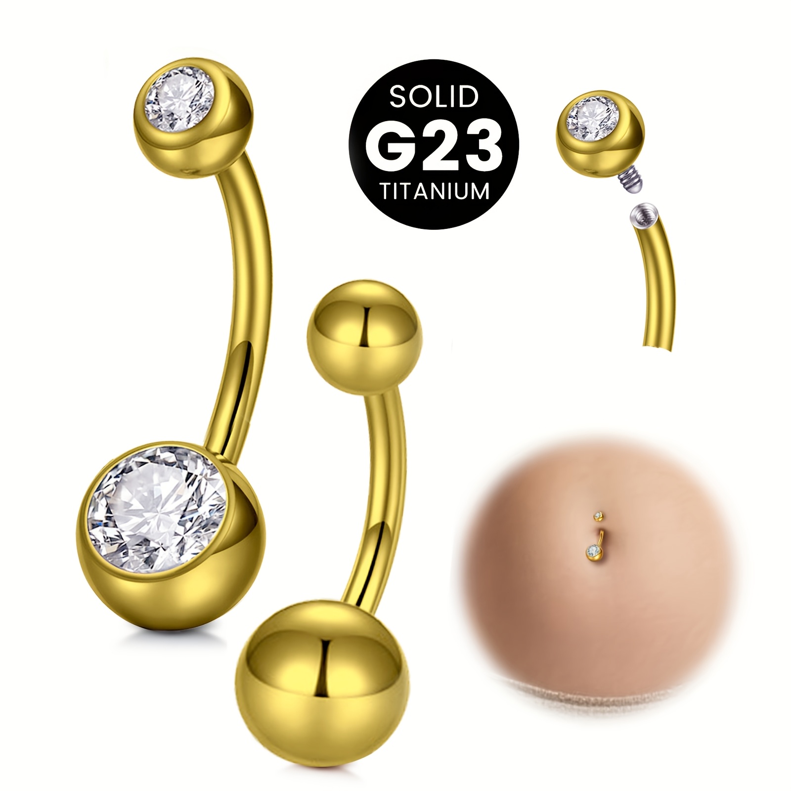 Body Jewelry High End - Anello da ombelico da donna in