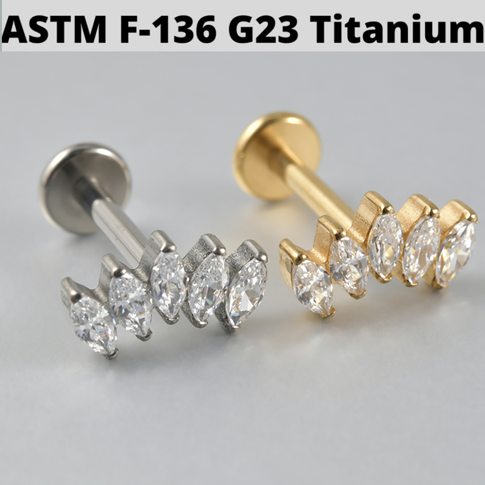 1PC Zircone Opale G23 Titanio  - Cluster Stud Ear recensione e prezzo