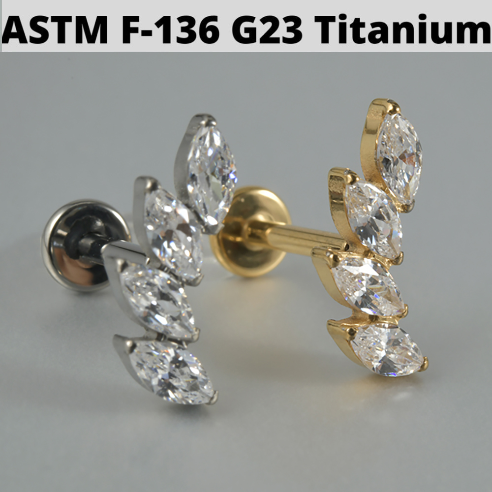 1PC Zircone Opale G23 Titanio  - Cluster Stud Ear recensione e prezzo