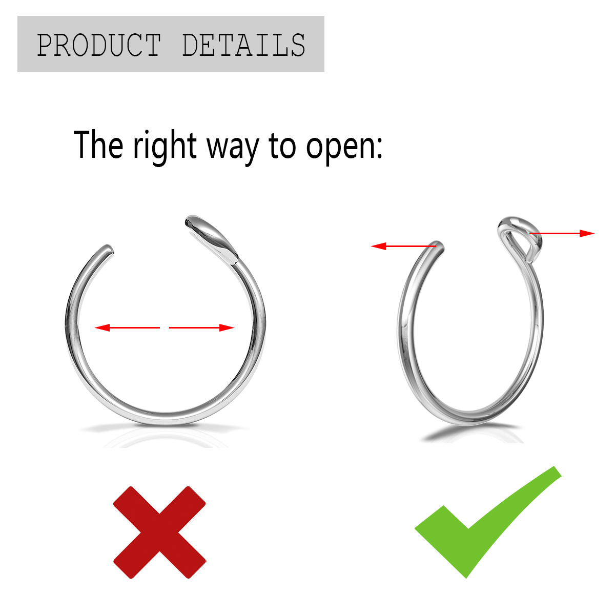 2 Pezzi Anello da Naso in Acci - Body Jewelry Types recensione e prezzo