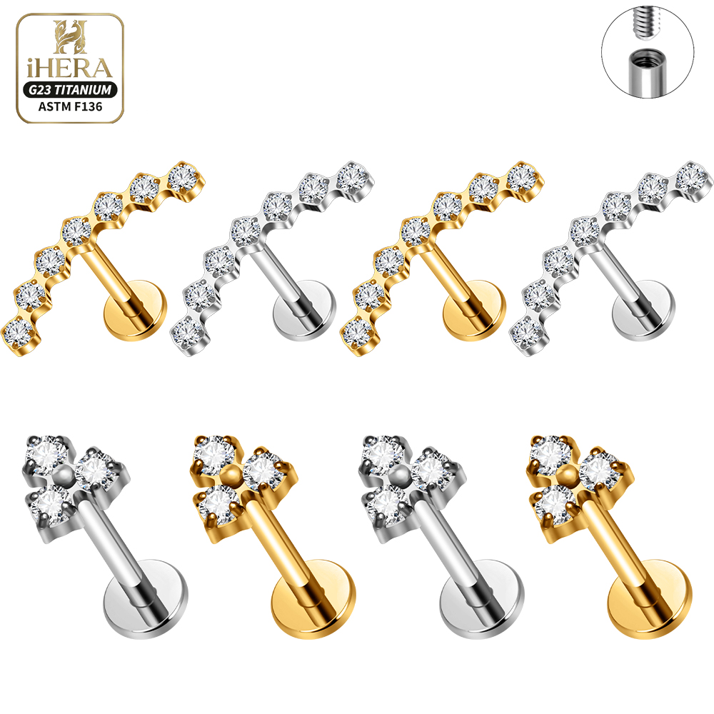 Piercing Labret Curvo in Titan - Cluster Stud Ear recensione e prezzo